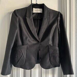 Valentino Black Tailored Blazer with Notched Lapel